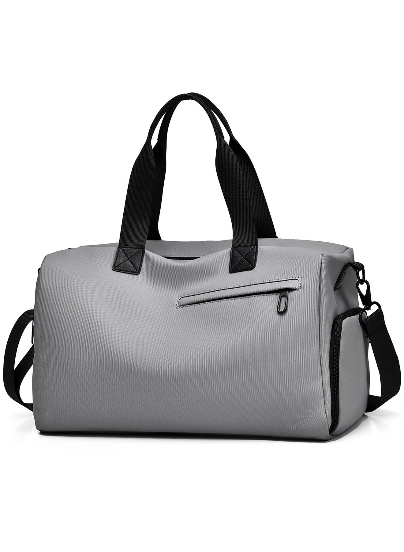 Qiccijoo Travel Duffel Bag Sports Gym Bag Carry on Bag with Shoes Compartment and Wet Pocket for Men Women,35L Weekend Overnight Luggage Bag Tote Bag for Yoga,Swimming,Dance(Grey)